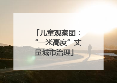儿童观察团：“一米高度”丈量城市治理