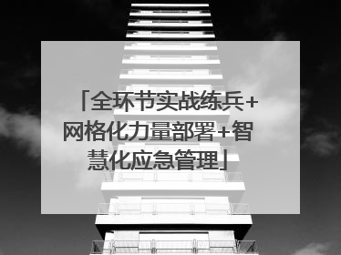 全环节实战练兵+网格化力量部署+智慧化应急管理