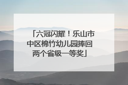 六冠闪耀！乐山市中区棉竹幼儿园捧回两个省级一等奖