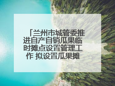 兰州市城管委推进自产自销瓜果临时摊点设置管理工作 拟设置瓜果摊点2000余个