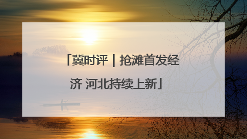 冀时评｜抢滩首发经济 河北持续上新