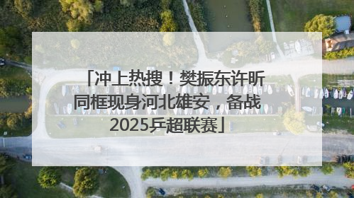 冲上热搜！樊振东许昕同框现身河北雄安，备战2025乒超联赛