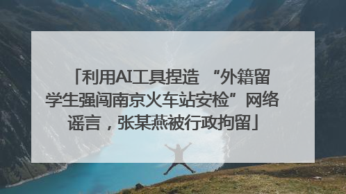 利用AI工具捏造 “外籍留学生强闯南京火车站安检”网络谣言，张某燕被行政拘留