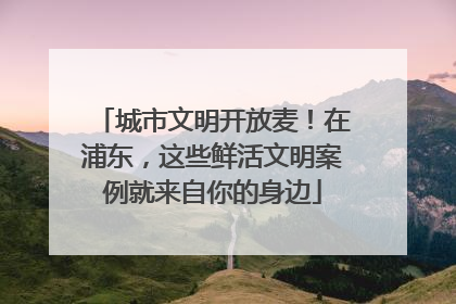 城市文明开放麦！在浦东，这些鲜活文明案例就来自你的身边