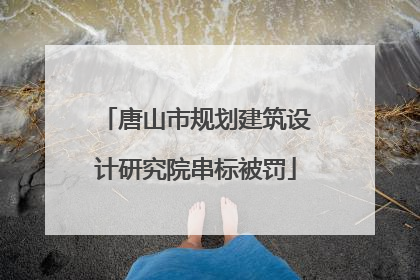 唐山市规划建筑设计研究院串标被罚