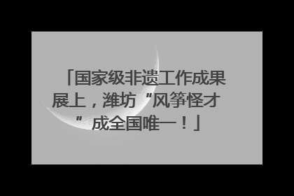 国家级非遗工作成果展上，潍坊“风筝怪才”成全国唯一！