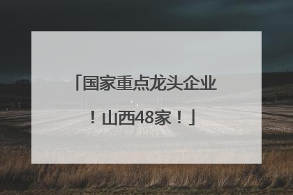国家重点龙头企业！山西48家！
