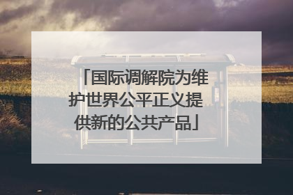 国际调解院为维护世界公平正义提供新的公共产品