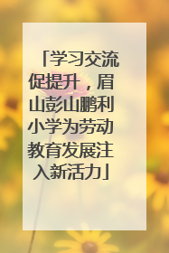 学习交流促提升，眉山彭山鹏利小学为劳动教育发展注入新活力