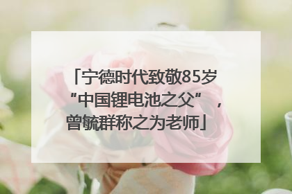 宁德时代致敬85岁“中国锂电池之父”，曾毓群称之为老师