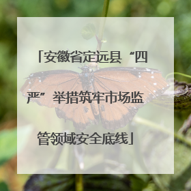 安徽省定远县“四严”举措筑牢市场监管领域安全底线