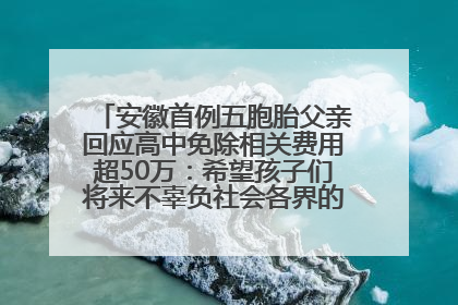 安徽首例五胞胎父亲回应高中免除相关费用超50万：希望孩子们将来不辜负社会各界的帮助与支持