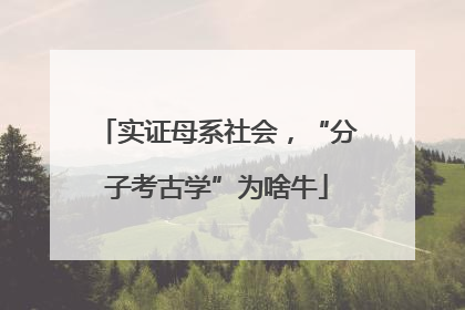 实证母系社会，“分子考古学”为啥牛