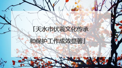 天水市伏羲文化传承和保护工作成效显著