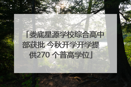 娄底星源学校综合高中部获批 今秋开学开学提供270 个普高学位