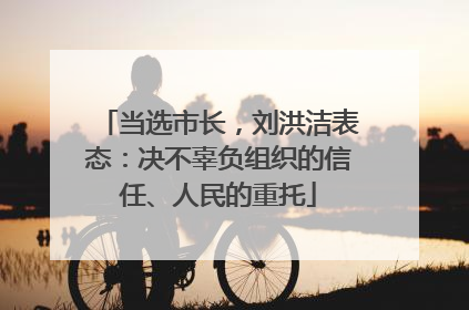 当选市长，刘洪洁表态：决不辜负组织的信任、人民的重托