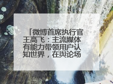 微博首席执行官王高飞：主流媒体有能力带领用户认知世界，在舆论场中搭建理性的讨论空间