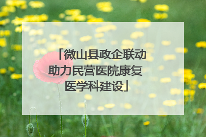 微山县政企联动助力民营医院康复医学科建设