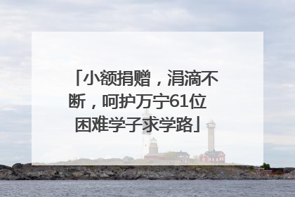 小额捐赠，涓滴不断，呵护万宁61位困难学子求学路
