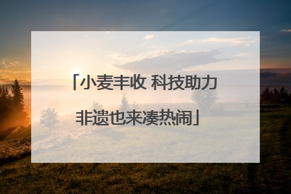 小麦丰收 科技助力 非遗也来凑热闹