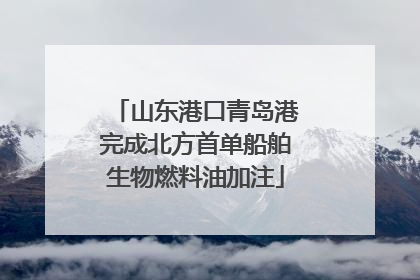 山东港口青岛港完成北方首单船舶生物燃料油加注