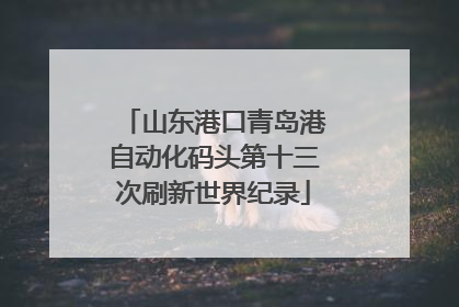 山东港口青岛港自动化码头第十三次刷新世界纪录