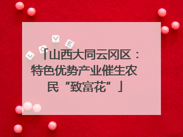 山西大同云冈区：特色优势产业催生农民“致富花”