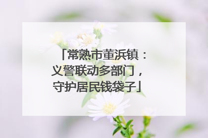 常熟市董浜镇：义警联动多部门，守护居民钱袋子