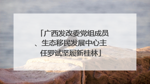广西发改委党组成员、生态移民发展中心主任罗试坚履新桂林