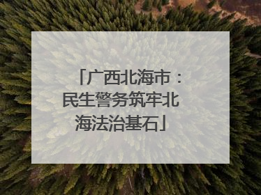 广西北海市：民生警务筑牢北海法治基石