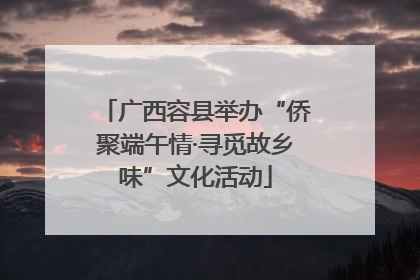 广西容县举办“侨聚端午情·寻觅故乡味”文化活动