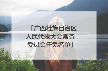 广西壮族自治区人民代表大会常务委员会任免名单