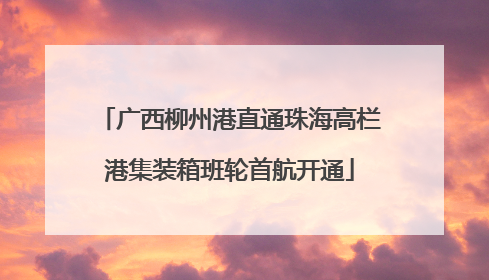 广西柳州港直通珠海高栏港集装箱班轮首航开通