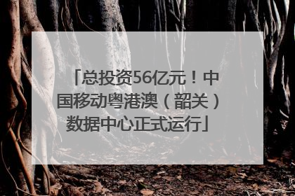总投资56亿元！中国移动粤港澳（韶关）数据中心正式运行
