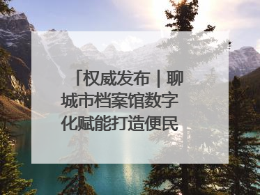 权威发布｜聊城市档案馆数字化赋能打造便民服务新模式