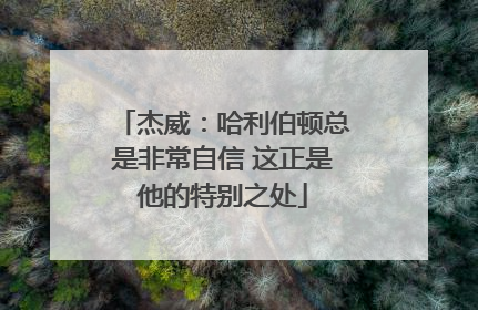 杰威：哈利伯顿总是非常自信 这正是他的特别之处