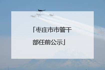 枣庄市市管干部任前公示