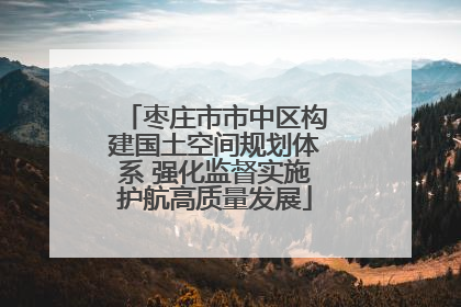 枣庄市市中区构建国土空间规划体系 强化监督实施护航高质量发展