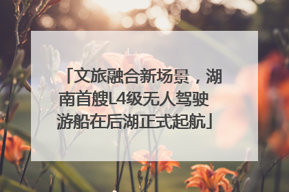文旅融合新场景，湖南首艘L4级无人驾驶游船在后湖正式起航