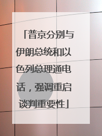 普京分别与伊朗总统和以色列总理通电话，强调重启谈判重要性