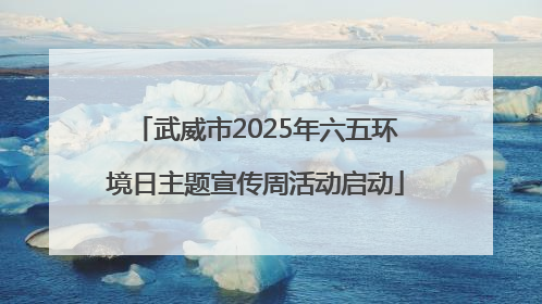 武威市2025年六五环境日主题宣传周活动启动