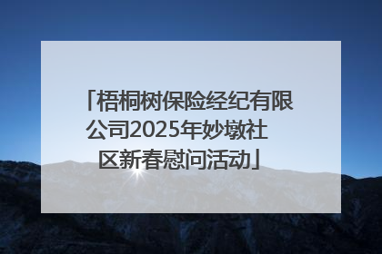梧桐树保险经纪有限公司2025年妙墩社区新春慰问活动