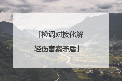 检调对接化解轻伤害案矛盾