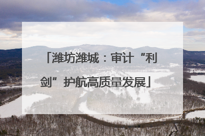 潍坊潍城：审计“利剑”护航高质量发展