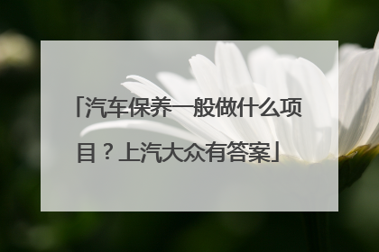 汽车保养一般做什么项目？上汽大众有答案