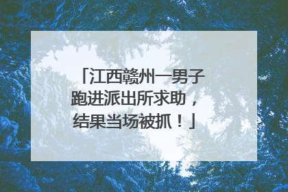 江西赣州一男子跑进派出所求助，结果当场被抓！