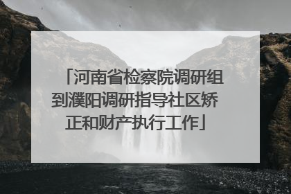 河南省检察院调研组到濮阳调研指导社区矫正和财产执行工作