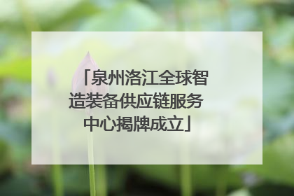 泉州洛江全球智造装备供应链服务中心揭牌成立