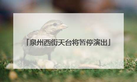 泉州西街天台将暂停演出