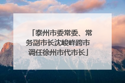 泰州市委常委、常务副市长沈峻峰跨市调任徐州市代市长